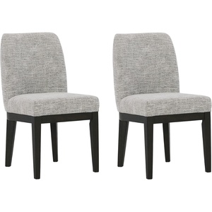 image:imageSignature Design by Ashley Rowanbeck Contemporary Upholstered Dining Chair with Casters Set of 2 WhiteGrey