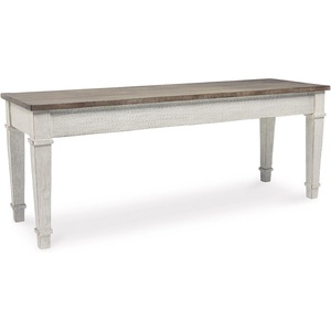 image:imageSignature Design by Ashley Skempton Farmhouse Storage Bench Distressed Finish Seat With Hidden Storage Wood 48 W x 15 D x 185 H White amp Light BrownStorage Bench