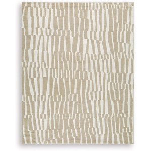 image:imageSignature Design by Ashley Wavy Abstract 8x10 Wool Rug BeigeWhite
