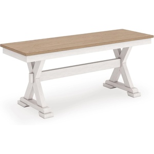 image:imageSignature Design by Ashley Westlinport Farmhouse 48 Dining Bench with Antiqued Finish Antique White