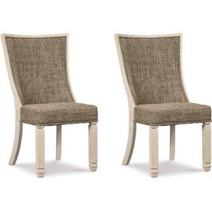 image:imageSignature Design by Ashley Zendalia Upholstered Dining Chairs Set of 2Antiqued WhiteBrown