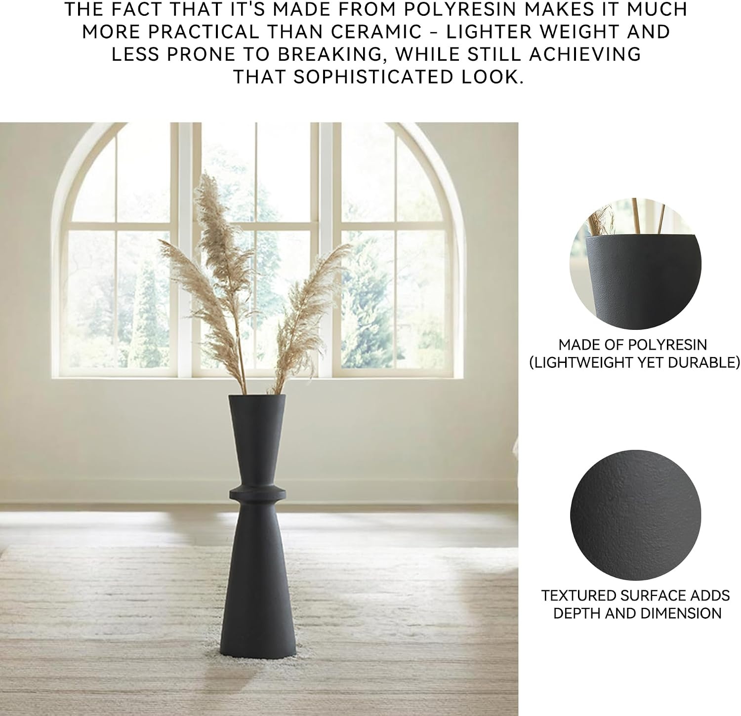 image:imageSignature Design by Ashley Collisten 39 Tall Black Floor Vase875 W x 875 D x 30 H