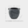 image:imageSignature Design by Ashley 12 Inch Rustic Ceramic Vase Distressed WhiteDark Blue