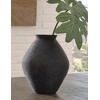 image:imageSignature Design by Ashley 12 Inch Rustic Ceramic Vase Distressed WhiteDark Brown