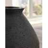 image:imageSignature Design by Ashley 12 Inch Rustic Ceramic Vase Distressed WhiteDark Brown