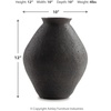image:imageSignature Design by Ashley 12 Inch Rustic Ceramic Vase Distressed WhiteDark Brown
