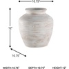 image:imageSignature Design by Ashley 12 Inch Rustic Ceramic Vase Distressed WhiteWhite