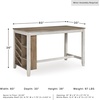 image:imageSignature Design by Ashley 1Piece Counter Height Dining Table 60InchWhitewash