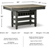 image:imageSignature Design by Ashley 1Piece Counter Height Dining Table with StorageAlmost Black