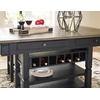 image:imageSignature Design by Ashley 1Piece Counter Height Dining Table with StorageAlmost Black