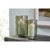 image:imageSignature Design by Ashley 2Piece Green Glass Pillar Candle Holder Set