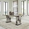 image:imageSignature Design by Ashley 80 Modern Faux Marble Dining Table Seats 8