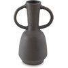 image:imageSignature Design by Ashley Aadeen Transitional Indoor 14 Distressed Terra Cotta Tabletop Vase with Handle Dark Brown