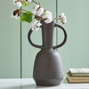 image:imageSignature Design by Ashley Aadeen Transitional Indoor 14 Distressed Terra Cotta Tabletop Vase with Handle Dark Brown