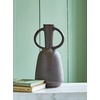 image:imageSignature Design by Ashley Aadeen Transitional Indoor 17 Distressed Terra Cotta Tabletop Vase with Handle Dark Brown