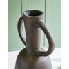 image:imageSignature Design by Ashley Aadeen Transitional Indoor 17 Distressed Terra Cotta Tabletop Vase with Handle Dark Brown