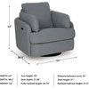 image:imageSignature Design by Ashley Alainmont 1Piece Swivel Power Recliner StoneGrey