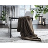 image:imageSignature Design by Ashley Alsonwell Throw Grey Striped Faux Fur BlanketDark Brown