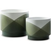 image:imageSignature Design by Ashley Ardenridge Contemporary Ceramic Planter Set of 2 White amp Green