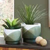 image:imageSignature Design by Ashley Ardenridge Contemporary Ceramic Planter Set of 2 White amp Green