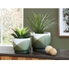 image:imageSignature Design by Ashley Ardenridge Contemporary Ceramic Planter Set of 2 White amp Green