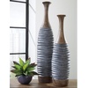 image:imageSignature Design by Ashley Blayze Tall Textured Vase Set of 2 Antique Gray