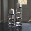 image:imageSignature Design by Ashley Brentley Contemporary Crystal and Metal Pillar Candle Holder Set Set of 2 Chrome