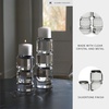 image:imageSignature Design by Ashley Brentley Contemporary Crystal and Metal Pillar Candle Holder Set Set of 2 Chrome