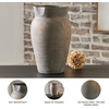 image:imageSignature Design by Ashley Brickmen Ceramic Vase 12 Inch Tall Antique Gray Textured Wide Mouth Pot 5 lb Ceramic Construction for Faux Florals and Tabletop Decor