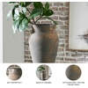 image:imageSignature Design by Ashley Brickmen Ceramic Vase 15 Inch Tall Rustic Tabletop Accent Textured Antique Gray Finish NonWatertight Decor for Faux and Dried Flowers Gray and Tan