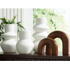 image:imageSignature Design by Ashley Carterworth Minimalist Indoor Ceramic Vase and Sculpture Accessory Set with Wide Mouth Set of 5 White amp Dark Brown