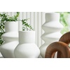 image:imageSignature Design by Ashley Carterworth Minimalist Indoor Ceramic Vase and Sculpture Accessory Set with Wide Mouth Set of 5 White amp Dark Brown