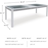 image:imageSignature Design by Ashley Chalanna Contemporary Dining Extension Table with 4 Legs and Rhinestone Accent Trim White