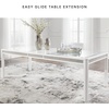 image:imageSignature Design by Ashley Chalanna Contemporary Dining Extension Table with 4 Legs and Rhinestone Accent Trim White