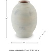 image:imageSignature Design by Ashley Clayson Vintage Indoor 12 Distressed Ceramic Tabletop Vase Beige amp Light Green7 W x 7 D x 10 H