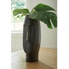 image:imageSignature Design by Ashley Elanman Contemporary Indoor 11 Cast Aluminum Tabletop Vase with Wide Mouth Gray amp Dark Brown45 W x 475 D x 12 H