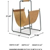 image:imageSignature Design by Ashley Faronworth Casual Leather Magazine Rack with Handle Light Brown amp Black