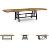 image:imageSignature Design by Ashley Galliden Contemporary Dining Extension Table with Removable Center Leaf Seats Up to 10 Light Brown amp Black
