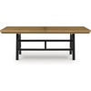 image:imageSignature Design by Ashley Galliden Contemporary Dining Extension Table with Removable Center Leaf Seats Up to 10 Light Brown amp Black