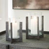 image:imageSignature Design by Ashley Garekton Casual Candle Holder Set for Pillar Candles Set of 2 Gray amp Glass