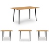image:imageSignature Design by Ashley Gretlynn Casual Acacia Wood Dining Table with Metal Legs Light Brown amp Black
