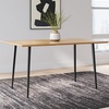 image:imageSignature Design by Ashley Gretlynn Casual Acacia Wood Dining Table with Metal Legs Light Brown amp Black