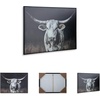 image:imageSignature Design by Ashley Harlandale Framed Canvas Wall Art Longhorn Cow