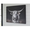 image:imageSignature Design by Ashley Harlandale Framed Canvas Wall Art Longhorn Cow
