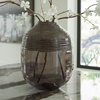 image:imageSignature Design by Ashley Harpwick Vase Iridescent Gray Blown Glass Vase with HandCarved Pattern Modern Accent for Faux and Dried Floral Arrangements 825 W x 825 D x 1013 H938 W x 938 D x 12 H