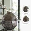 image:imageSignature Design by Ashley Harpwick Vase Iridescent Gray Blown Glass Vase with HandCarved Pattern Modern Accent for Faux and Dried Floral Arrangements 825 W x 825 D x 1013 HSmall