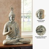 image:imageSignature Design by Ashley Hosgrove Cultural Tabletop Paper Composite Sitting Buddha Sculpture Metallic amp Green