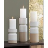 image:imageSignature Design by Ashley Hurston Casual Glazed Ceramic Candle Holder Set of 3 Beige amp White
