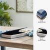image:imageSignature Design by Ashley Jolina Retro 3 Piece Faux Book Keepsake Storage Box Set with Black Velvet Lining Nesting Design Set of 3 Blue