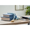 image:imageSignature Design by Ashley Jolina Retro 3 Piece Faux Book Keepsake Storage Box Set with Black Velvet Lining Nesting Design Set of 3 Blue